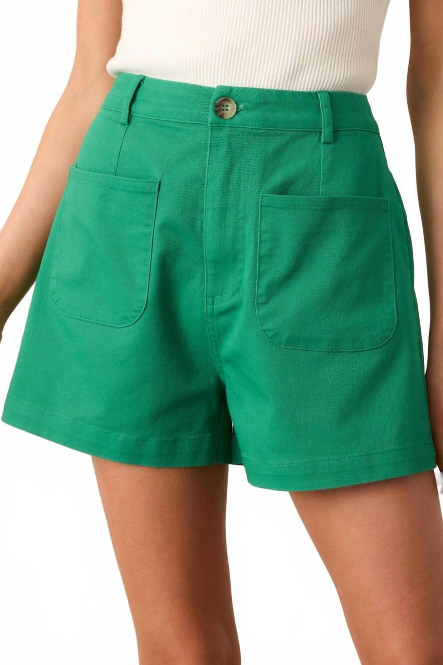 NEW ANOTHER LOVE carlisle high waist patch pocket shorts in grassy